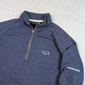 Dunning Golf Gozzer Ranch Mens Navy Blue Heather Quarter Zip Pullover Medium